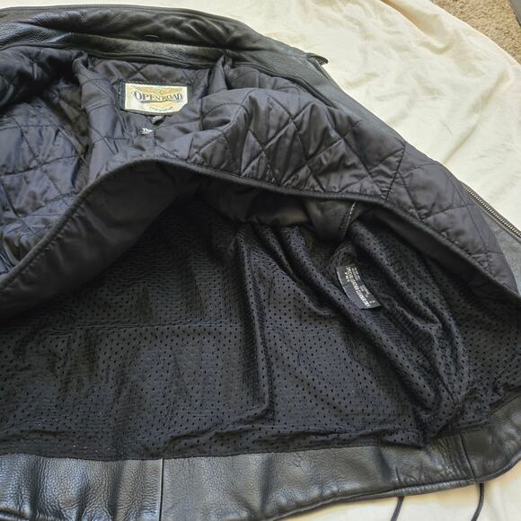 Open Road Leather Jacket Size S Wilson's Black Leather Motorcycle Style 13851 - Picture 12 of 16